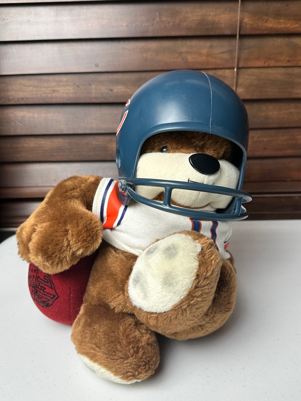 Vintage Chicago Bears Plush Football Teddy Bear Stuffed Animal